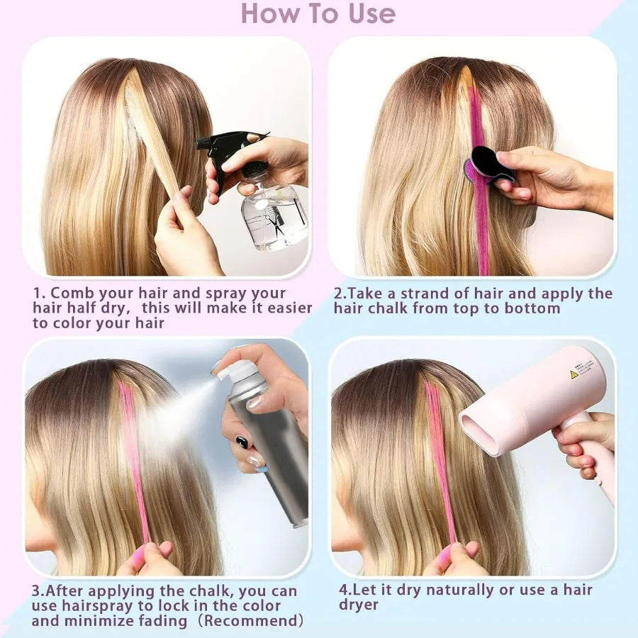 Washable Hair Chalk Set 