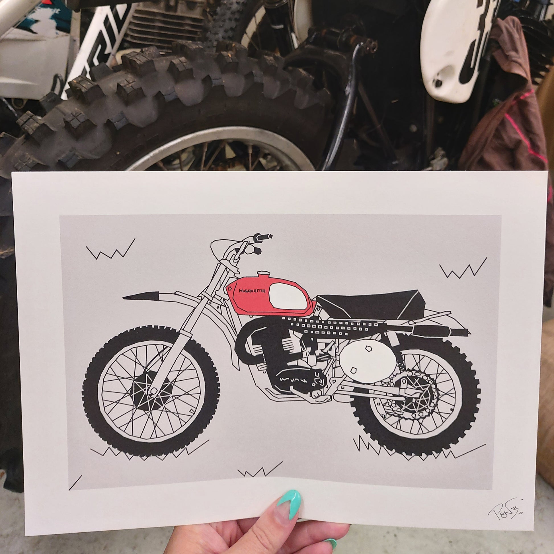 Red Vintage Motocross