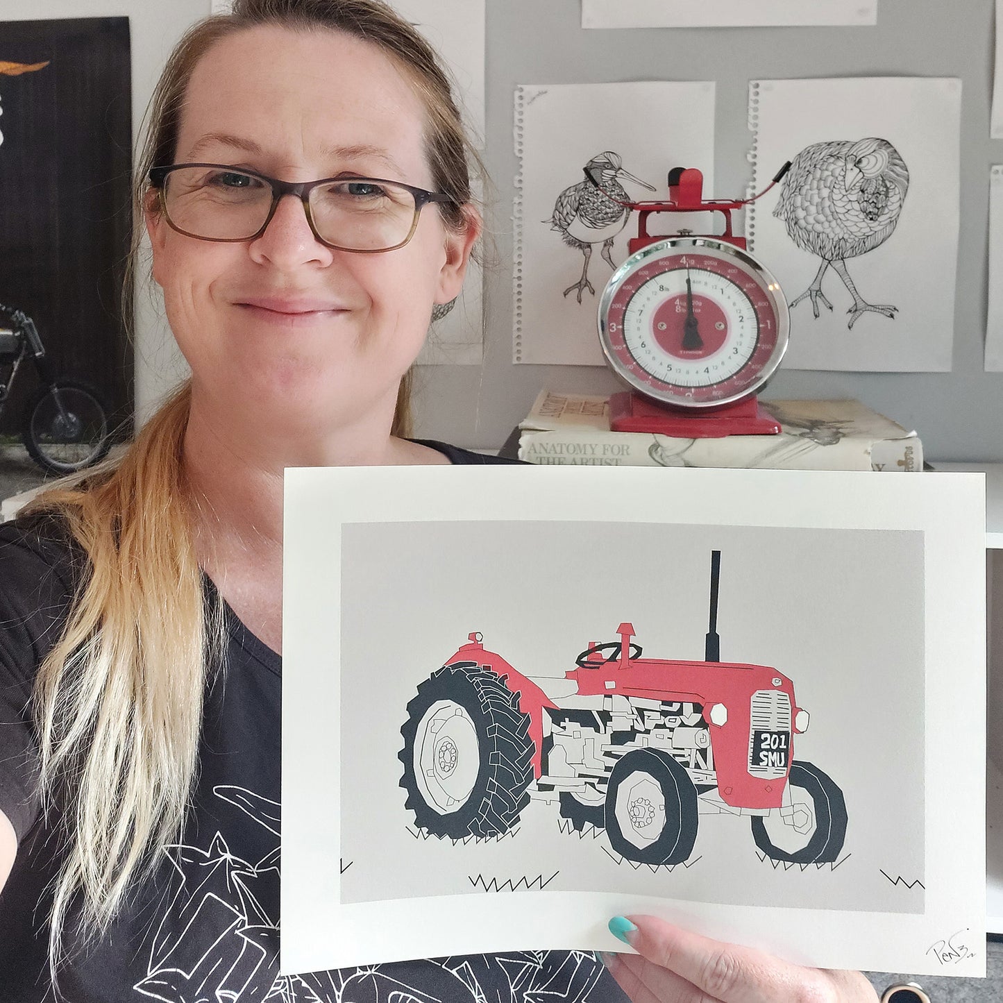 Red Vintage Tractor