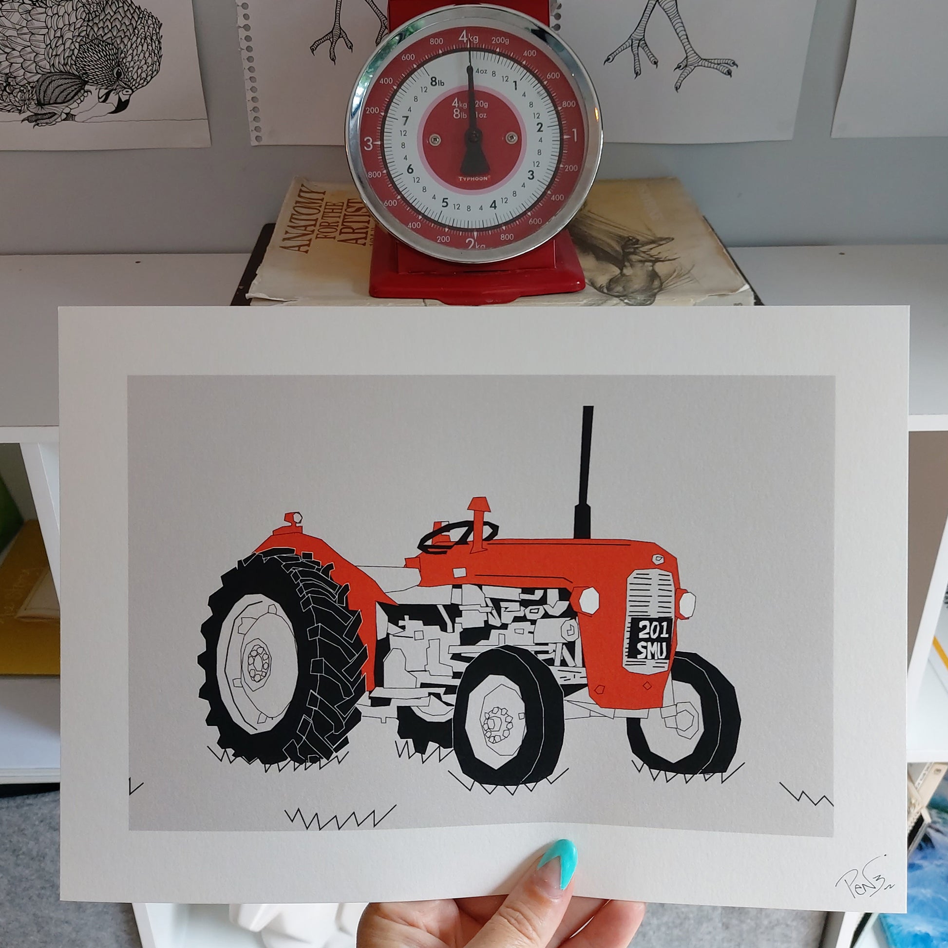 Red Vintage Tractor