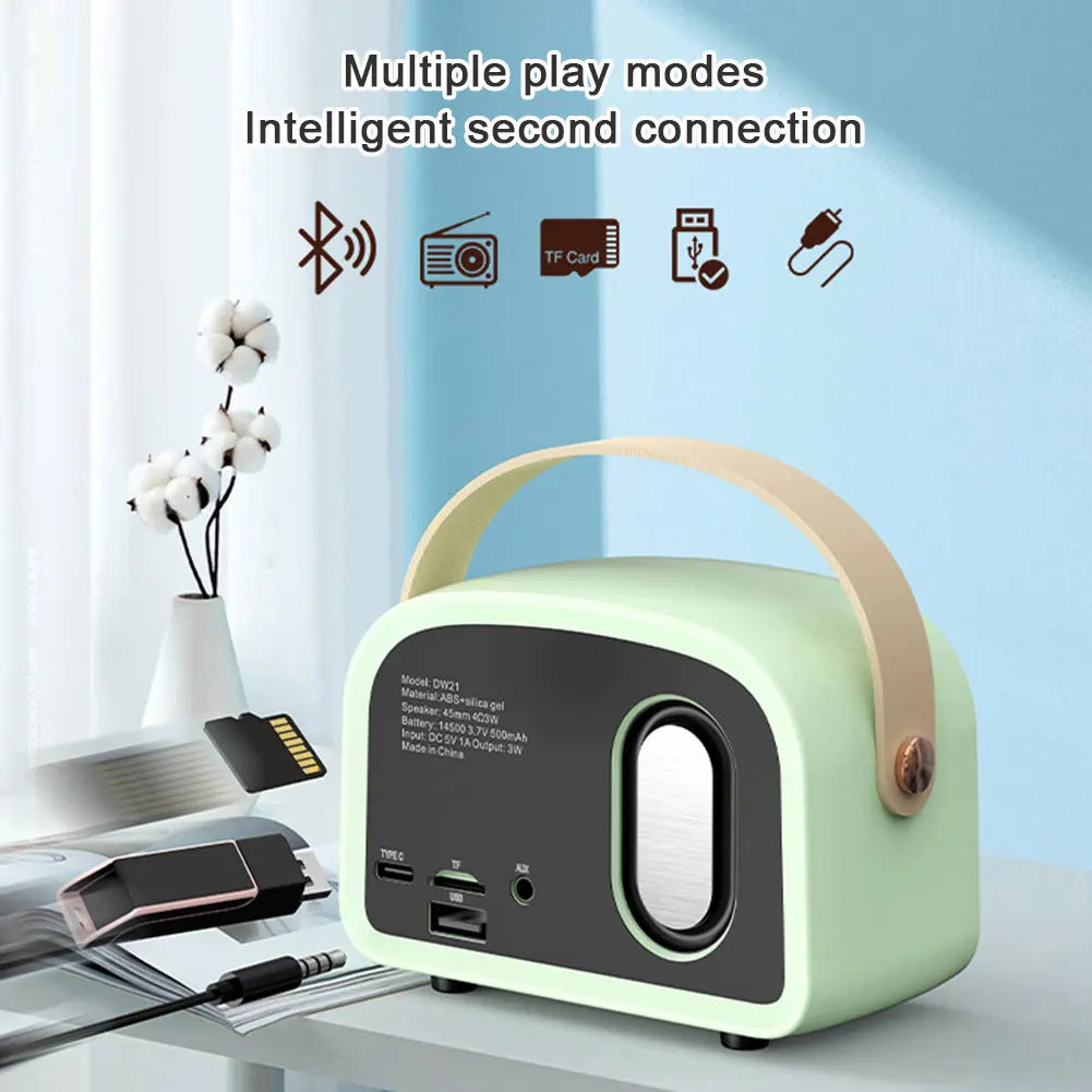Mini Retro Bluetooth Portable Speaker with Radio 