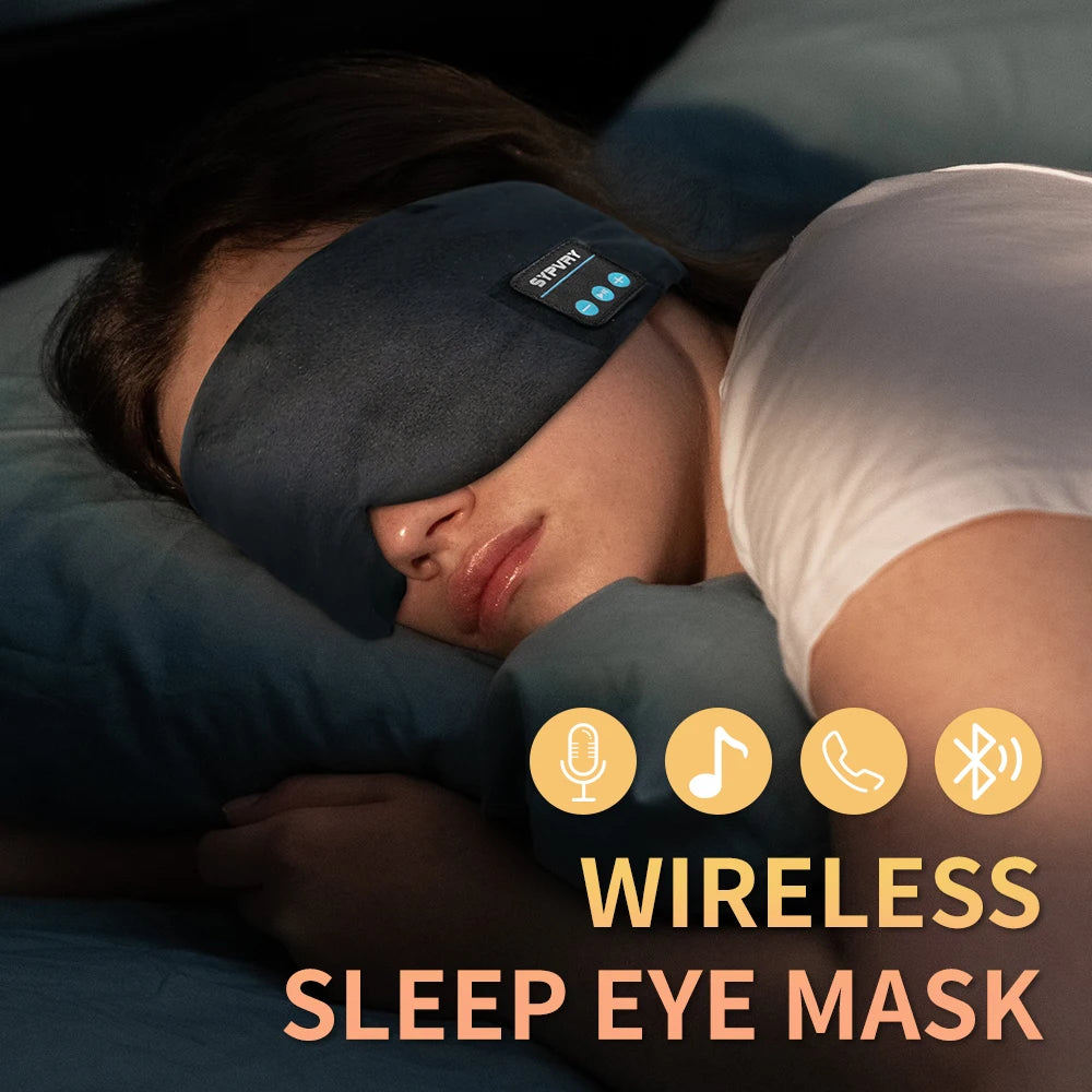 Premium Silk Sleep Mask with Wireless Headphones