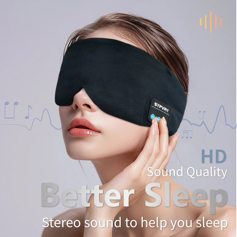Premium Silk Sleep Mask with Wireless Headphones