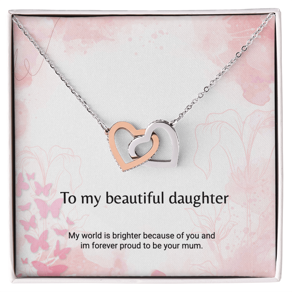 Beautiful double heart necklace for your daughter