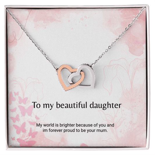 Beautiful double heart necklace for your daughter