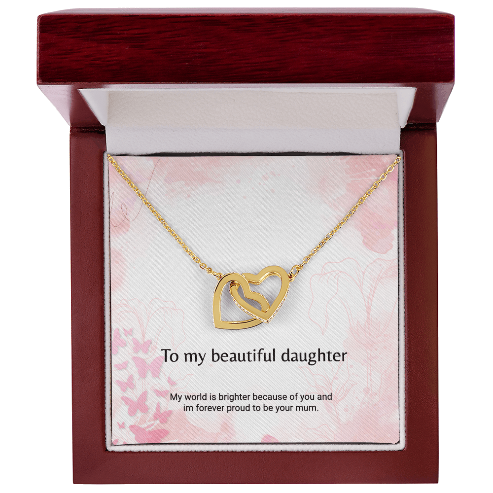 Beautiful double heart necklace for your daughter