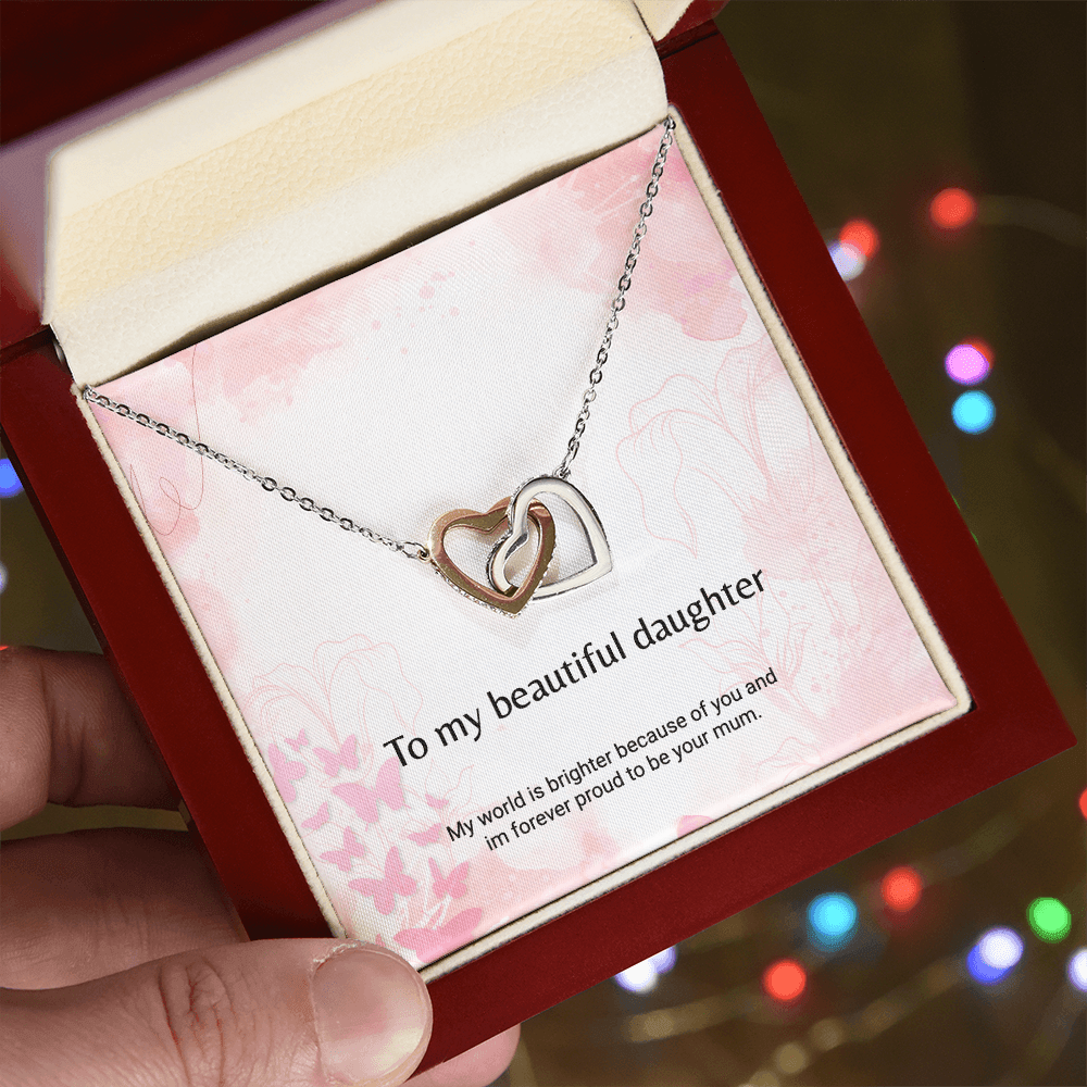Beautiful double heart necklace for your daughter