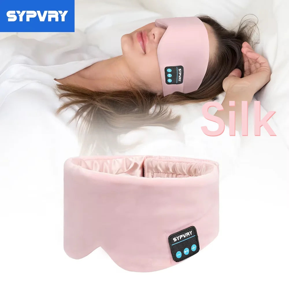 Premium Silk Sleep Mask with Wireless Headphones