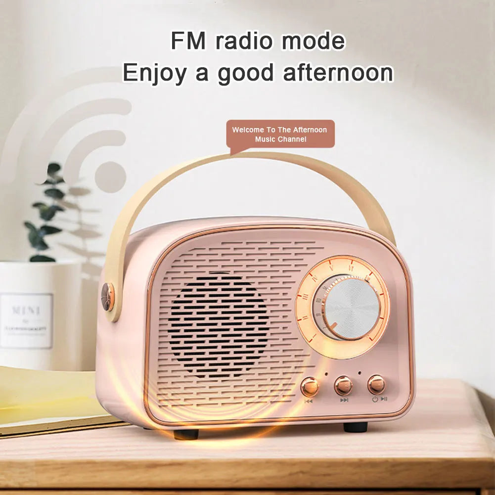 Mini Retro Bluetooth Portable Speaker with Radio 