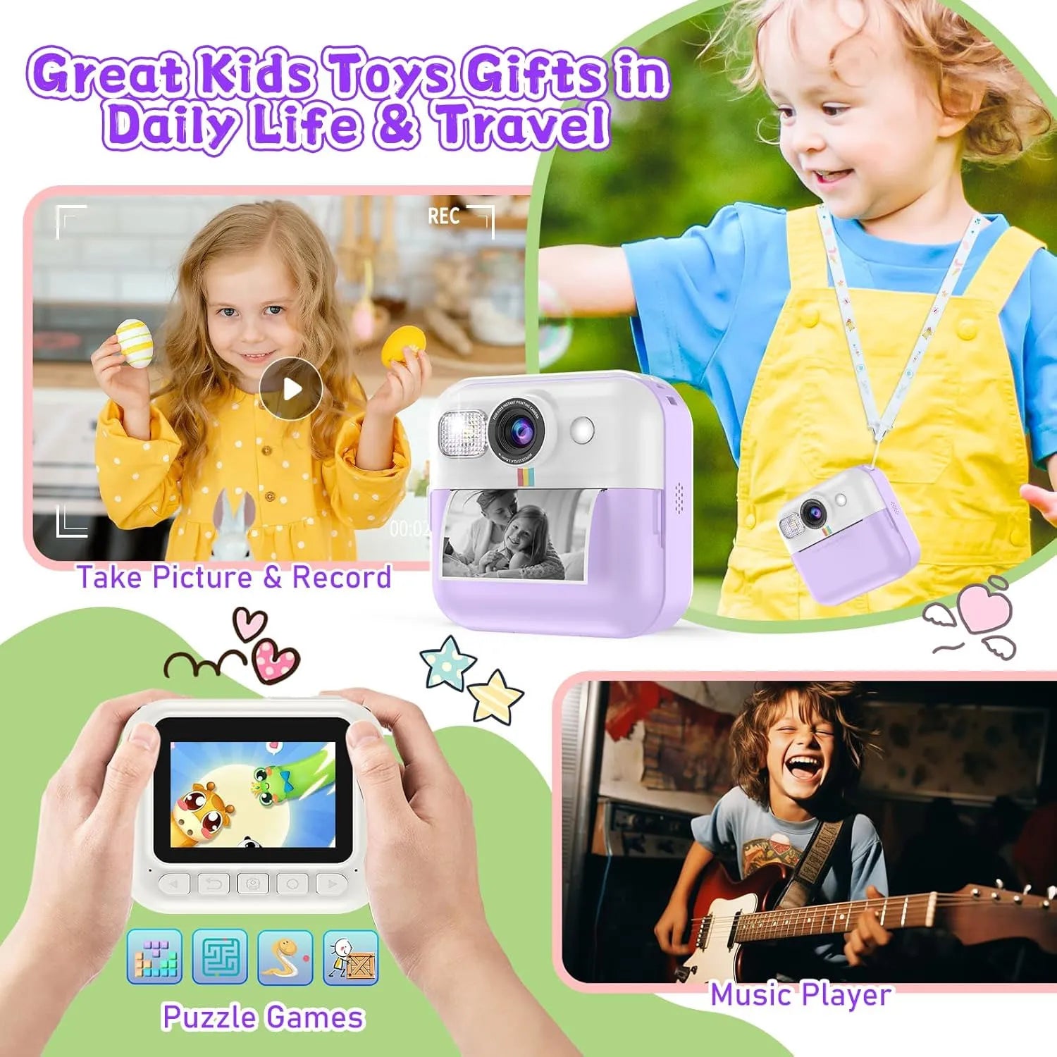 Children Digital Camera Instant Print Photo 
