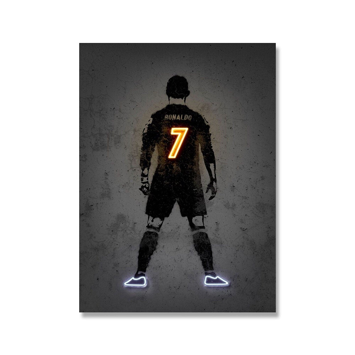 Lionel Messi Ronaldo Neymar Poster Neon Jersey Number Football Print