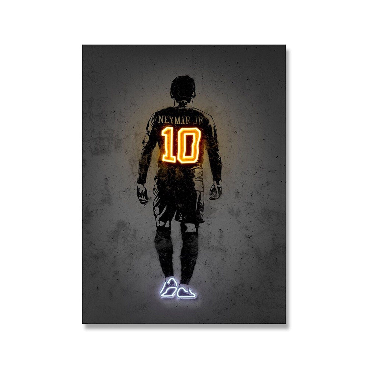 Lionel Messi Ronaldo Neymar Poster Neon Jersey Number Football Print