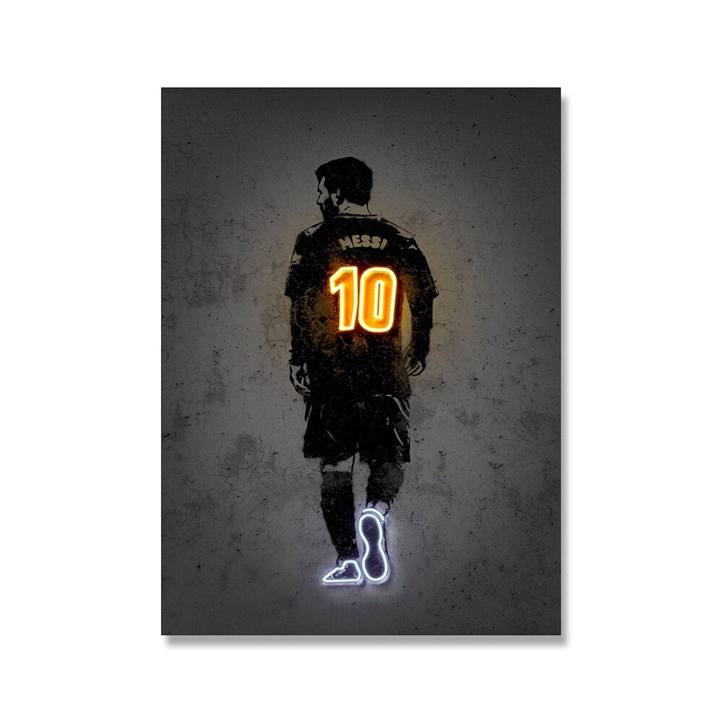 Lionel Messi Ronaldo Neymar Poster Neon Jersey Number Football Print